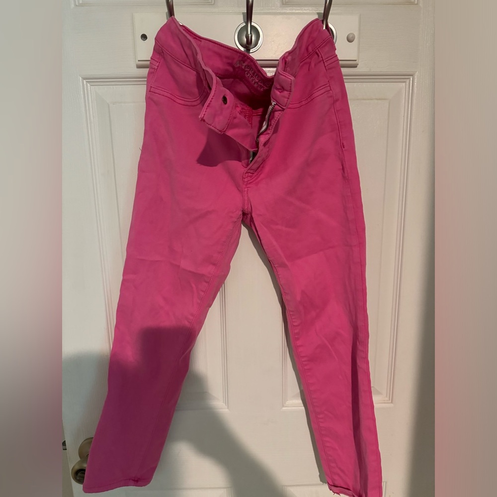 🩷American Eagle Pink High Rise Jegging Crop